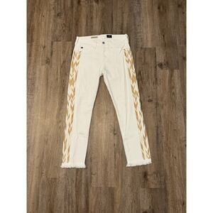 Adriano Goldschmied Womens Mid Rise Stilt Crop Jeans Cigarette Leg Size 26